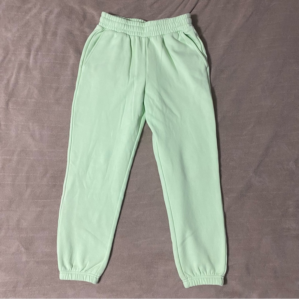 fabletics mint green jogger sweatpants